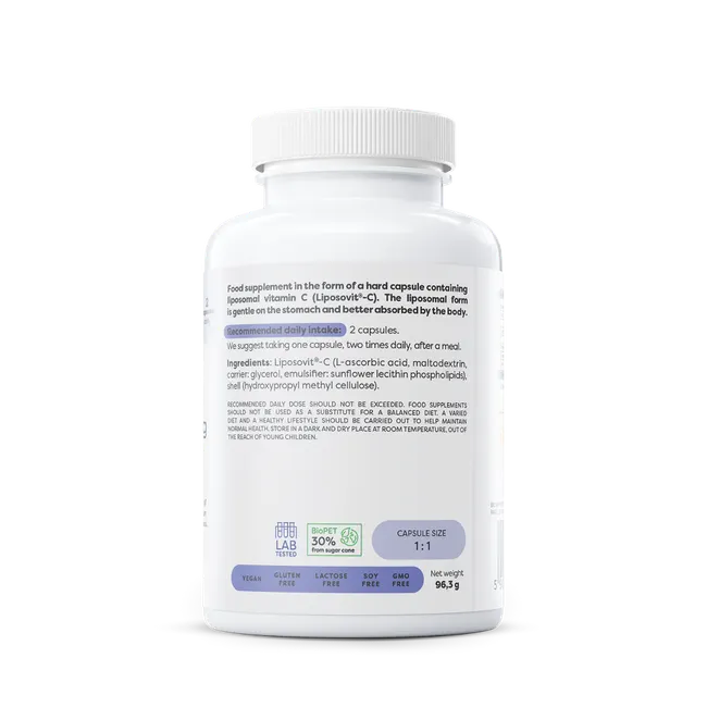 Osavi Liposomal Vitamin C – 1000 mg, 120 Vegan Capsules