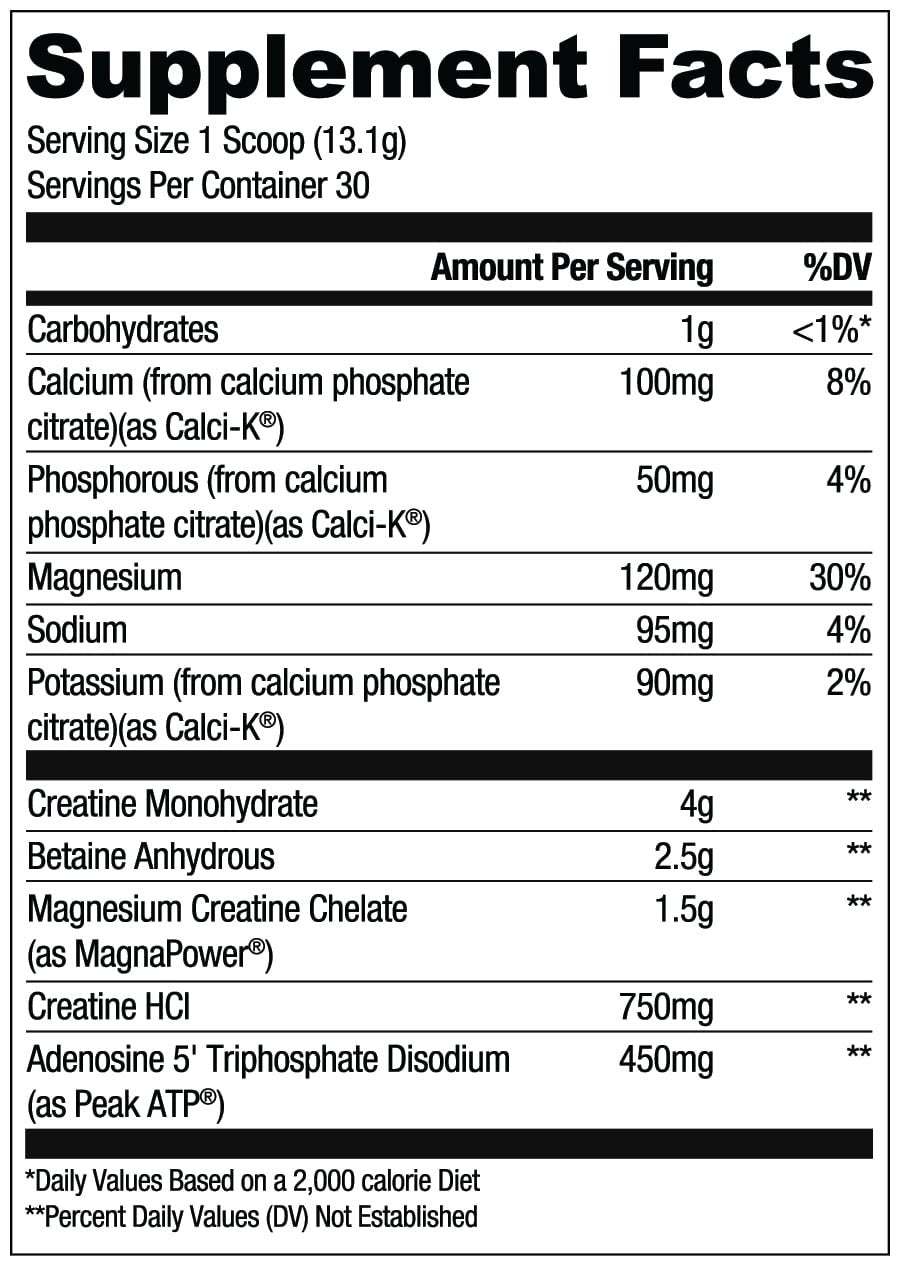 RYSE, Loaded Creatine, Electric Lemonade, 15.3 oz (435 g) Ingredients