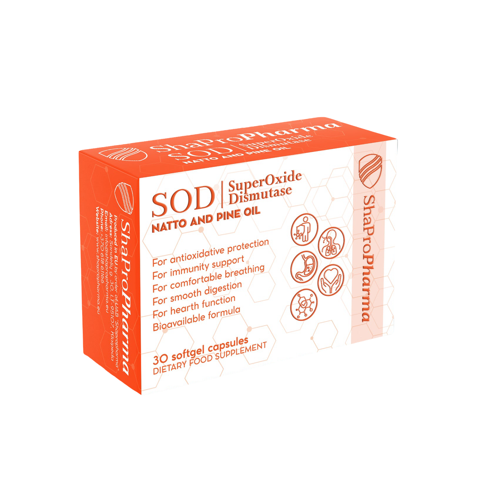 Shapropharma SOD (Superoksīda dismutāze + Natto + parastā priede) 30 kapsulu cena