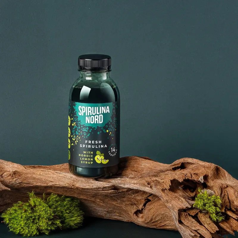 Spirulina Nord Fresh spirulina in Nordic lemon syrup, 330ml with quince