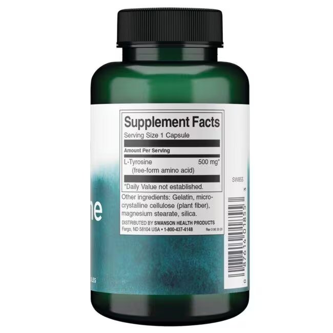 Swanson-L-Tyrosine-500mg-100caps-composition