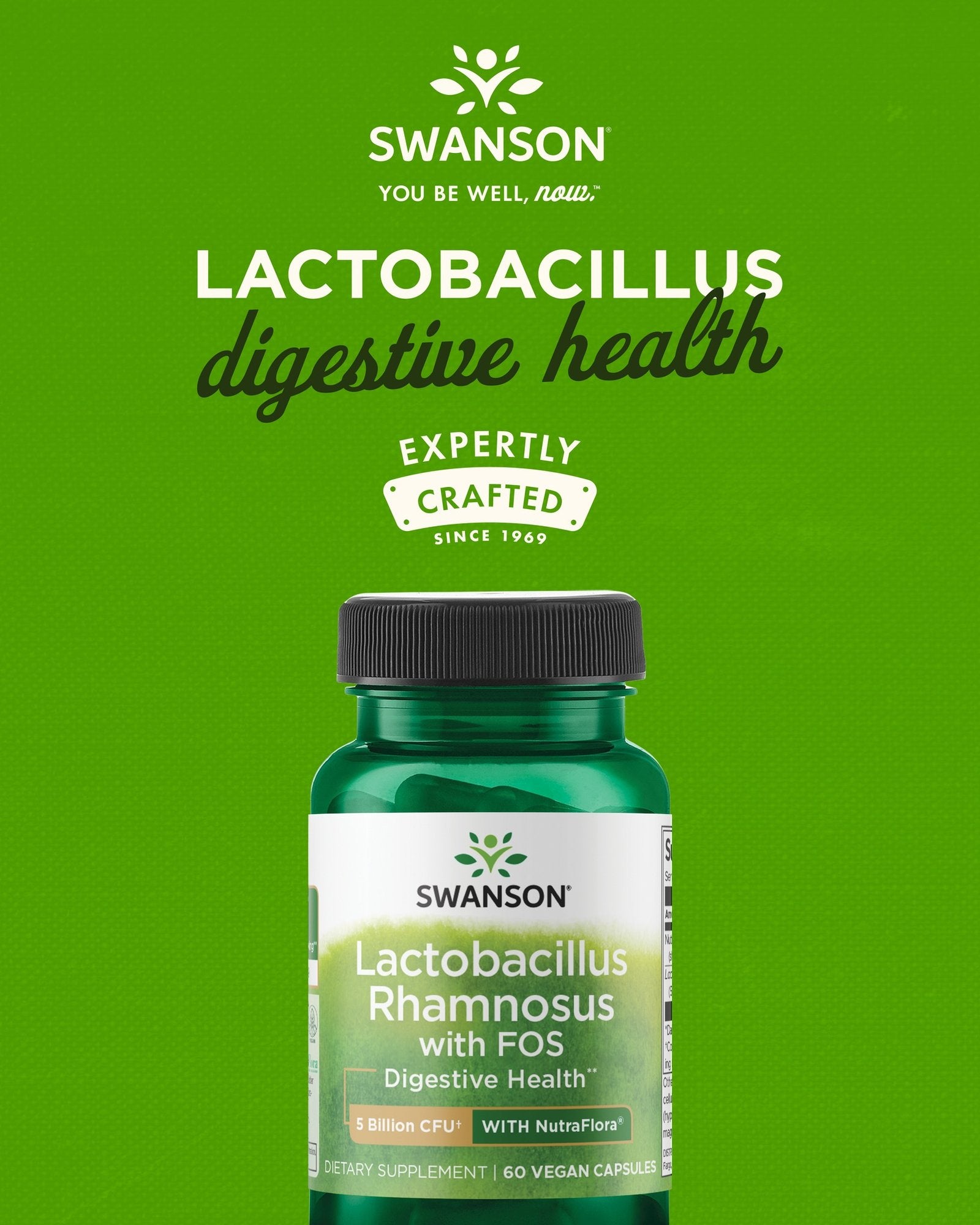 Swanson Lactobacillus Rhamnosus, 60 kapsulu reklāmkarogs