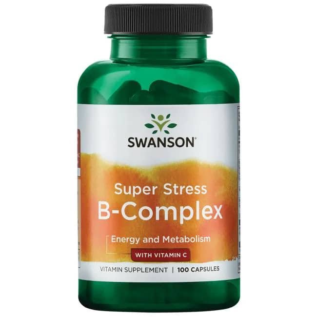 Swanson Super Stress B-комплекс с витамином С 100 капсул