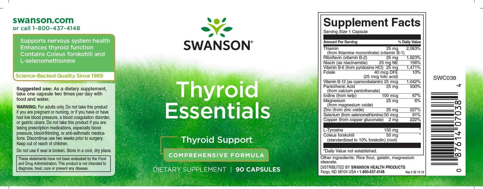 Swanson Thyroid Essentials 90 capsules price tag