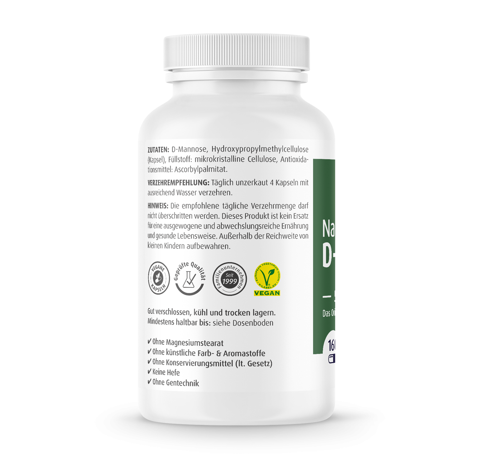 Consumption of Zein Pharma Natural D-Mannose - 500mg, 160 capsules